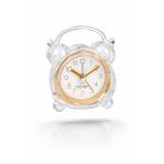 Şeffaf Plastik Yuvarlak Analog Alarm Saati, Minimalist Kristal Tasarım, AA Pil ile Çalışır, 9,8 cm