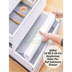 Şeffaf Pvc Kaydırmaz Renkli Raf, Buzdolabı ve Çekmece Koruyucu Örtü, 10 M x 45 cm - Açık Beyaz - Gri - Seçenek 1