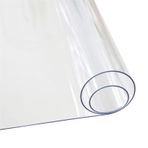 Şeffaf PVC Masa Örtüsü Koruyucu 0,5 mm Kalın Su Geçirmez Masa Pedi Isıya Dayanıklı Plastik Masa Örtüsü Yemek Masası için Özelleştirilebilir Boyut (31,5x37,5 inç)