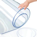 Şeffaf PVC Masa Örtüsü Masa Örtüsü Koruyucu, 1,0 mm Kalın Şeffaf PVC Masa Örtüsü Su Geçirmez, Yağa Dayanıklı Plastik Masa Örtüsü, Dikdörtgen Yumuşak Cam Yemek Masası Matı-Şeffaf, 80x290 cm