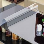 Şeffaf PVC masa örtüsü, paslanmaz kristalli, 1,5 mm kalınlığında, kesilmesi kolay, yemek masaları, kahve masaları ve cam masalar için mükemmel, 80 x 155 cm