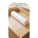 Şeffaf Pvc Raf Ve Dolap İçi Kaydırmaz Koruyucu Örtü 45X300 Cm