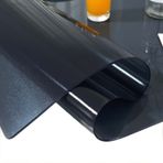 Şeffaf PVC Sandalye Minderi ve Masa Örtüsü Koruyucu 1,5 mm Kalın Silinebilir, Su Geçirmez Küfe Dayanıklı Siyah Plastik Masa Örtüsü Halı ve Zemin Koruması için İdeal