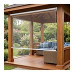 Şeffaf PVC Stor Perdeler Panjur, 0,5mm Şeffaf Vinil Roll Up Gölgelikler Su geçirmez, Plastik Vinil Pencere Yalıtımı, delikli, Dış Mekan Veranda için PVC Pencere Perdesi(W115*H120cm/W45.27*H47.24in)