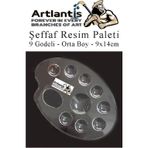 Şeffaf Resim Paleti Plastik 1 Adet Godeli Ressam Paleti Boyama Paleti Akrilik Boya Guaj Boya Suluboya