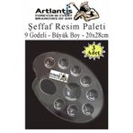 Şeffaf Resim Paleti Plastik 3 Adet Godeli Ressam Paleti Boyama Paleti Akrilik Boya Guaj Boya Suluboya