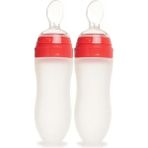 Şeffaf Silikon Kaşıklı Biberon 120ML 6 Ay 2'li Set - Antrasit
