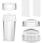 Şeffaf Silikon Nail Art Stamper Seti, Jelly Nail Stamp, Scraper Kit, Kolay Konumlandırma Için Şeffaf Tasarım, Tırnak Baskı Aleti, Nail Art Manikür Aracı, Jel ve Oje ile Uyumlu