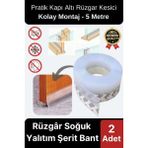 Şeffaf Silikon Rüzgâr Soğuk Böcek Engelleme Cam Kapı Pencere Izolasyon Yalıtım Şerit Bant 5mt 2 Adet - diğer