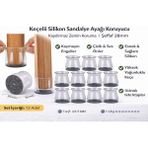 Şeffaf Silikon Sandalye Ayağı Koruyucu | Keçeli Kaydırmaz Zemin Koruyucu | Mobilya Ayak Kılıfı 28MM -35 mm - 12 Adet