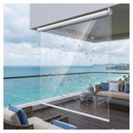 Şeffaf su geçirmez stor perde, dış mekan şeffaf vinil stor perdeler, plastik kapı perdesi, veranda için plastik stor perdeler, Ofis/pencereler/kapılar/pergola için(W110*H150cm/W43.30*H59.05in)