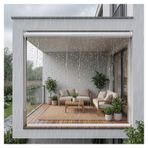 Şeffaf su geçirmez stor perdeler , şeffaf vinil pvc stor perdeler , rüzgar ve yağmur için sundurma perdeleri , açık teras balkon gazebo su geçirmez şeffaf stor perdeler(W125*H140cm/W49.21*H55.11in)