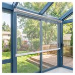 Şeffaf su geçirmez stor perdeler , şeffaf vinil pvc stor perdeler , veranda için vinil perdeler , rüzgar ve yağmur için sundurma perdeleri,toplanabilen şeffaf dış mekan(W100*H120cm/W39.37*H47.24in)