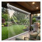 Şeffaf su geçirmez stor perdeler, veranda için vinil perdeler, rüzgar ve yağmur için sundurma perdeleri, şeffaf vinil pvc stor perdeler, kıvrılabilen şeffaf dış mekan(W75*H140cm/W29.5*H55.11in)
