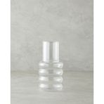 Şeffaf ve Bordo Renkli 1000 ml + 300 ml Cam Başucu Sürahi Seti - Amber