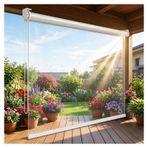 Şeffaf vinil pvc stor perdeler , şeffaf su geçirmez stor perdeler , yağmur geçirmez Pencere Perdeleri , Dış Mekan Pergola Stor Gölge Kör , HD Şeffaf Roll Up Perde(W155*H300cm/W61.02*H118.11in)