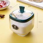 Şeffaf Yeşil Baharat Şişesi Plastik Baharat Kavanoz Kaşık Tuzluk Şeker Kabı Sos Kase Dağıtıcı Baharat Rafı Mutfak Aletleri (Yurt Dışından) - Pepper Shakers - Renkli