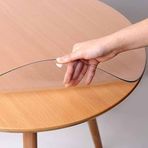 Şeffaf yuvarlak masa koruyucu, 105 cm (1,5 mm) dayanıklı masa örtüsü, koruma ve dekorasyon için, şeffaf masa matı, çizilmeye ve ısıya dayanıklı, yemek ve kahve masaları için ideal