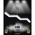 Sega (Gri Kasa, Beyaz Işık) Ledli Modern Sarkıt Linear LED Avize Salon Mutfak Oturma Odası Yatak Odası Antre Hol LED