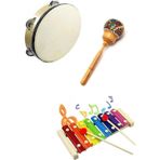 Segah Müzik Ritim Seti - 6 - Orff Set - Marakas, Ksilofon, Zilli Tef