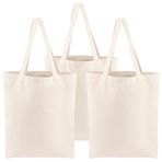 Segarty Küçük Kanvas Bez Çanta, 3'lü Paket 15x16 Kadınlar için Alışveriş Çantaları, Yeniden Kullanılabilir Kanvas Omuz Çantası Doğal Pamuklu Kumaşlı Estetik, Kendin Yap, Hediye, Bakkal, Plaj, Seyahat