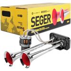 Seger SEGER-85KH Fala Fala Kompresörlü Korna 12V, Krom Borulu, Melodili