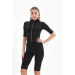 segiza Kısa Kollu Fermuarlı Kadın Body Tulum Günlük / Günlük Giyim / Spor