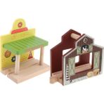Segolike 2pcs Ahşap Demiryolu Tren Seti Çocuklar Için Bina Aksesuarları(Yurt Dışından) - Renkli