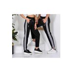 SEGÜL Scuba Kumaş Unisex Siyah Eşofman Altı 3 şeritli