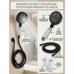 Segy 6 Fonksiyonlu Filtreli Duş Başlığı Seti + 150 cm Duş Hortumu + 2 Filtre Hediye