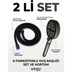 Segy Home Segyhome 5 Fonksiyonlu Filtreli Duş Başlığı 2 Yedek Filtre | Su Arıtmalı, Klor ve Kireç Önleyici, Yüksek Basınçlı - Parlak Siyah