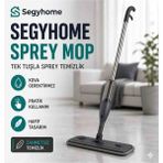 Segy Home Sprey Mop, Mikrofiber Bezli, Su Hazneli, Kovasız Pratik Temizlik, Parke, Fayans, Mermer ve Seramik Zeminler Için ( Yedek Mop Hediyeli) Beyaz