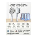 segyhome 5 Fonksiyonlu Yüksek Basınçlı/ Masajlı / Filtreli Duş Başlığı+ 3 Yedek Filtre