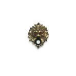 Seha Bronz Pirinç Döküm Antik Sarı Rengi Aslan Figürlü 9 cm Kapı Zili