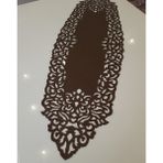 Sehara Runner - Masa Örtüsü - 5 Parça - 4 Parça Kahve Sunumluğu - 33 x 100 cm - Kahverengi