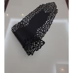 Sehara Runner - Masa Örtüsü - 5 Parça (4 Parça Kahve Sunumluğu) - 33 x 100 cm - Siyah