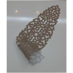 Sehara Runner - Masa Örtüsü - Sehpa Örtüsü - Suni Deri - 4 Parça Kahve Snumluğuyla Birlikte 5 Parça - 32 x 98 cm - Vizon