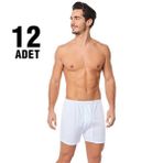Seher 12'li Beyaz Penye Paçalı Arjantin Erkek Boxer