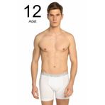 Seher ELF568S0060CCM12 Beyaz 12 li Paket likralı Erkek Boxer