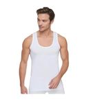 Seher Erkek Beyaz Klasik Penye Atlet, 6'lı Paket, 2XL Beden