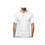 Seher Erkek Sıfır Yaka T-Shirt,%100 Pamuk, Beyaz, Beden 6