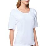 Seher Kadın Beyaz Yarım Kollu Pamuk Penye Kaşkorse Atlet, 4XL Beden, 6'lı Set