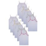Seher Kız Çocuk Atlet,%100 Pamuk, Askılı Kol, Beyaz, 7-8 Yaş, 6'lı Set