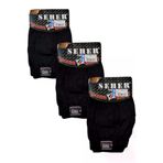 Seher P-SER0008-3-SİYAH-M-A Yildiz 3'lü Erkek Penye Boxer-Siyah-M