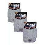 Seher SHR4401 Yildiz 3'lü Erkek Penye Boxer-Gri-M