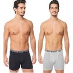 Seher Yıldız 6'lı Paket Erkek Likralı Elastan Boxer Külot (3 Siyah - 3 Gri) - XL - Siyah - Gri