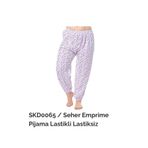 Seher Yıldızı Desenli Paçası Lastikli Anne Uzun Pijama Altı 065