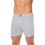 Seher Yıldızı Düğmeli Desenli Boxer 6'lı Paket (Beyaz/S)