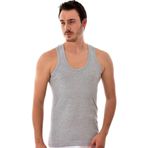 Seher Yıldızı Erkek Askılı Klasik Atlet, Gri, XS Beden, 6 Adet Set