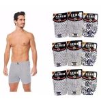 Seher Yıldızı Erkek Desenli Boxer 007 - 12 Adet Karışık Renk S